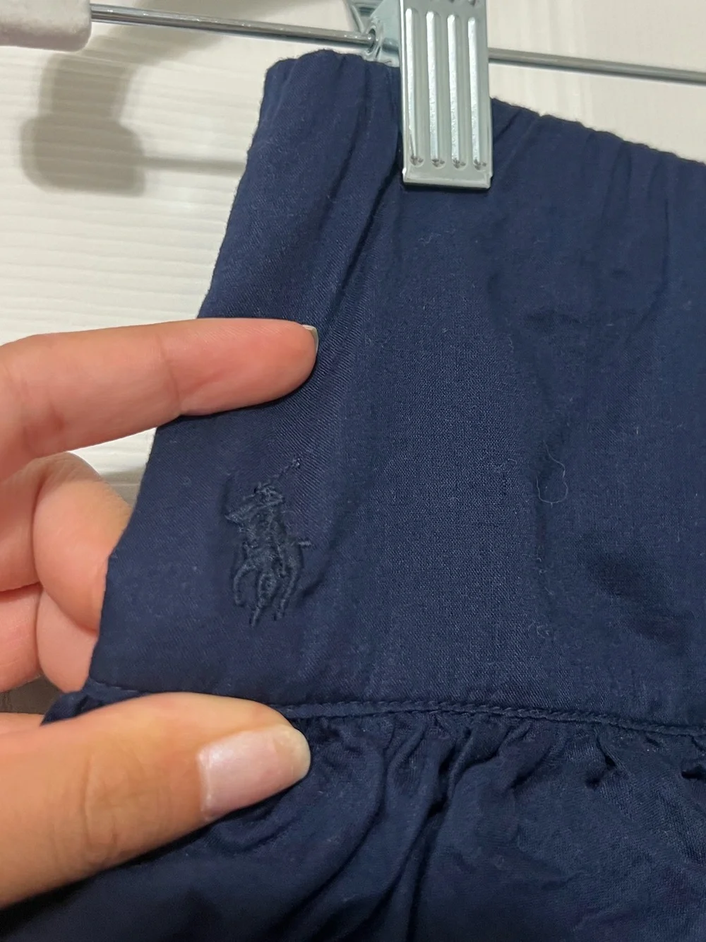 Ralph Lauren Girls Tiered Ruffle Pull-On Skirt Size 10 Navy Blue